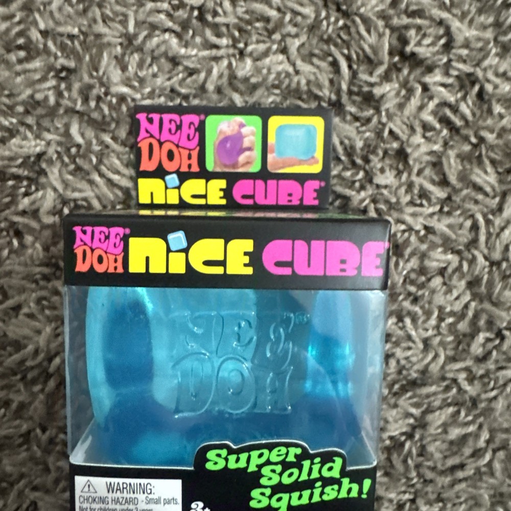 Schylling NeeDoh Nice Cube BLUE  Squeeze Toy with Super Solid Squish. Fast Ship