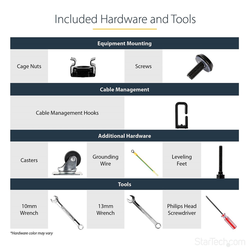 StarTech 8U 19" Open Frame Server Rack Compact 4 Post 4POSTRACK8U
