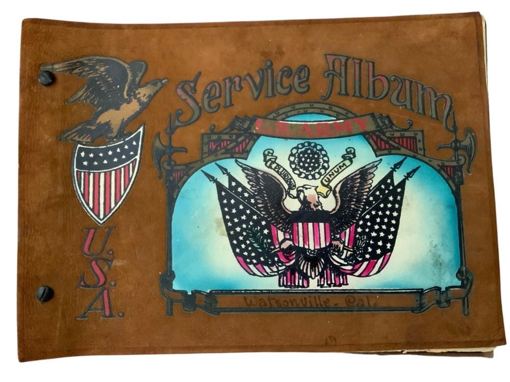 WWII Era US Army EMPTY Scrapbook Watsonville, Ca Camp McQuaide