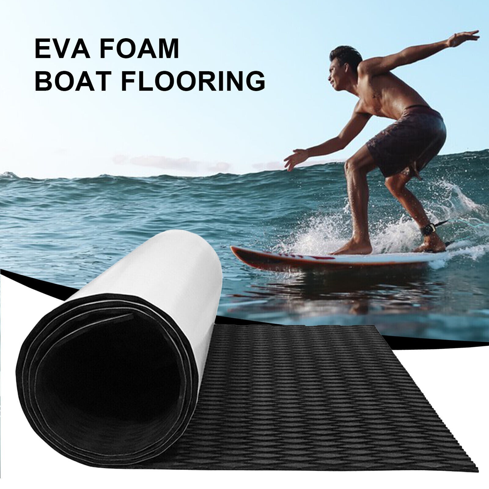 94''x35" EVA Foam Boat Decking Sheet Mat Teak Marine Yacht Flooring Paddle Pad