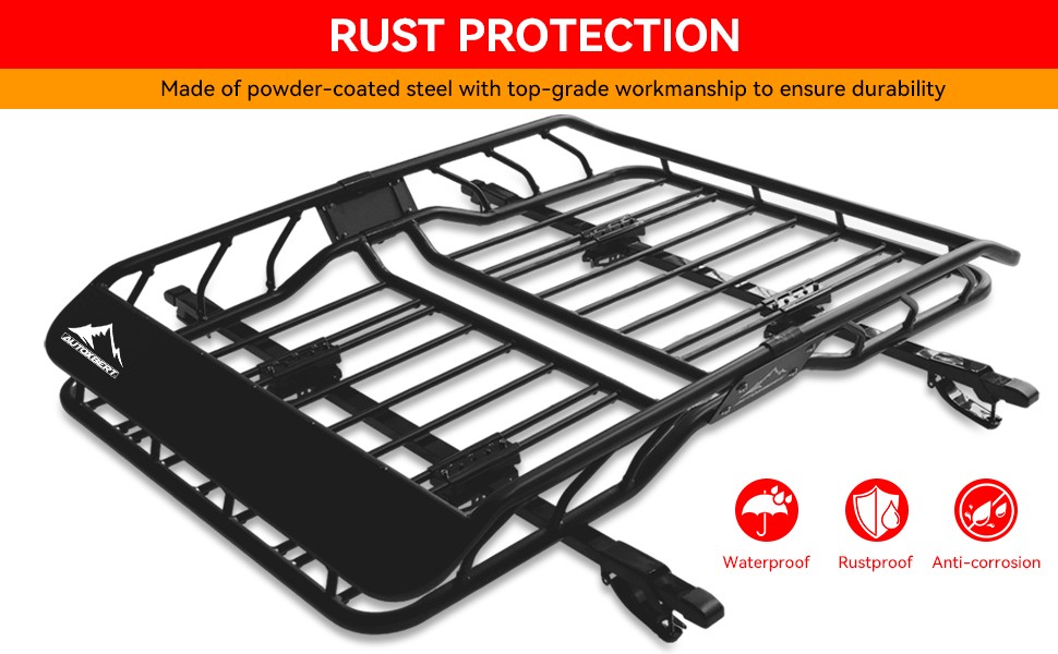 50" Roof Rack w/ Cross Bar Set Cargo Carrier Basket Car Rooftop Luggage Storage