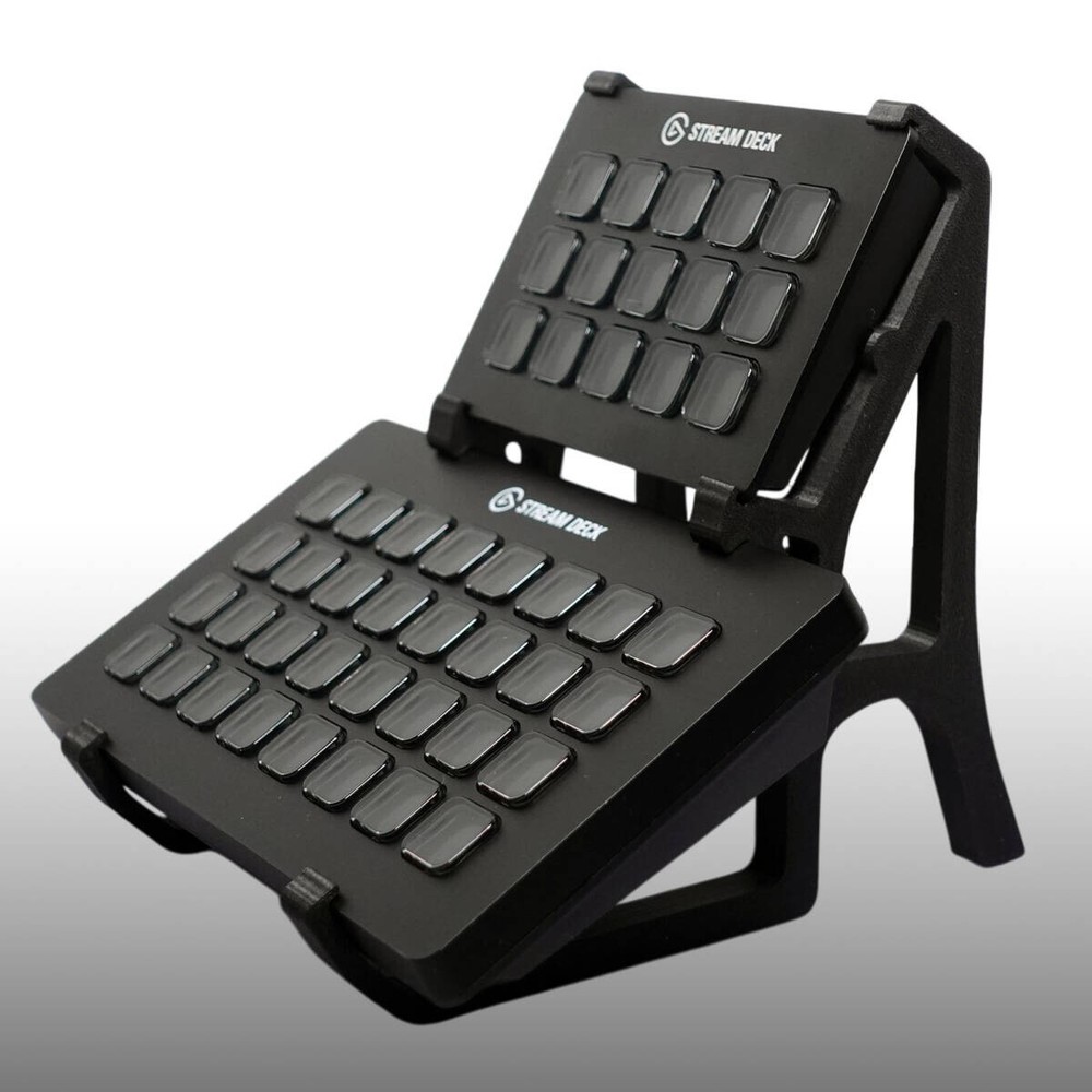 Stand for “Elgato STREAMDECK 15 keys + 32 keys XL” units placed vertically