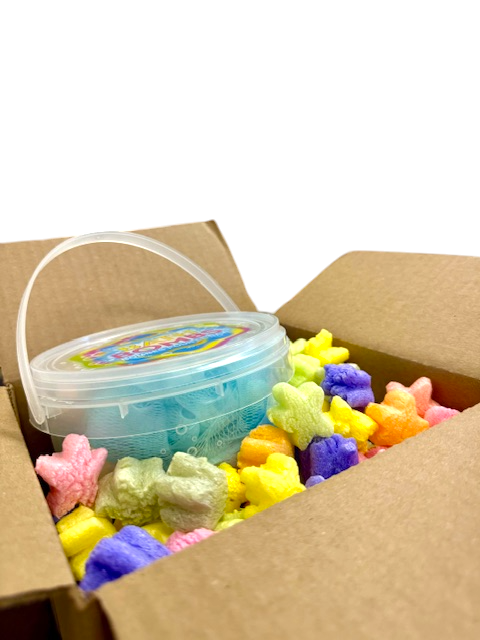 FunPak Packing Peanuts Rainbow Stars Shape MiniPak, .6 cu ft Biodegradable