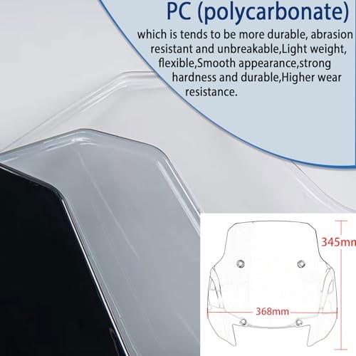 Motorcycle Windscreen Windshield Deflector Front Fairing Airflow Black Smoke