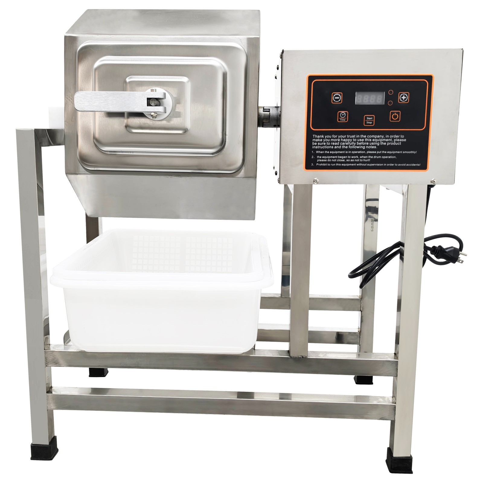 110V Fully Automatic Meat Tumbler Marinator Microcomputer Control Max 44 lbs