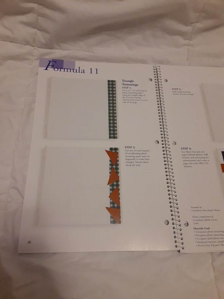 Creative Memories Fast Formulas 3rd Edition 72 Pgs Scrapbooking Layouts 2001
