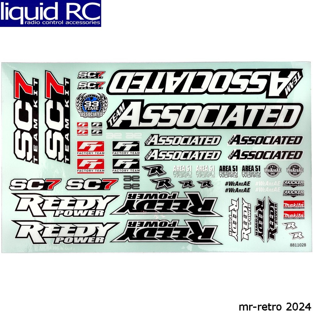 Associated 71224 RC10SC7 Decal Sheet