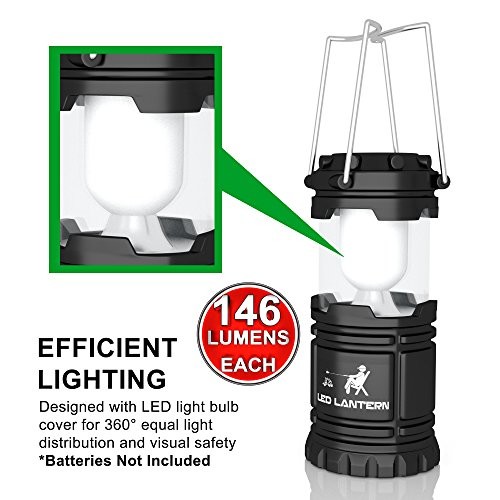 Lanterns Battery Powered LED - Camping Lantern Emergency 4 PACK Multicolored