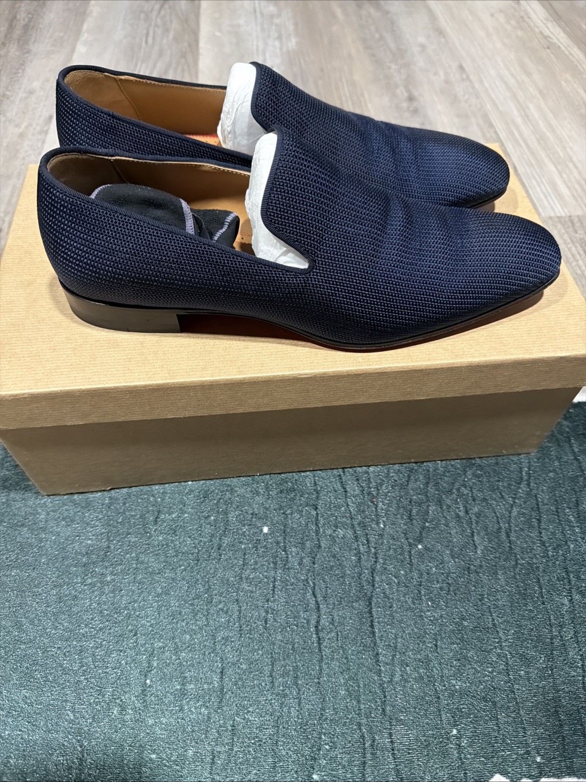 Christian Louboutin Dandelion Navy Nylon Canvas Loafers EU 41.5 EU/8.5 US