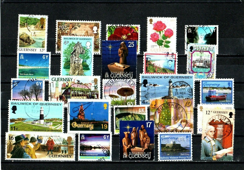 COLLECTION / PACKET***GUERNESEY- 25 DIFFERENT BEAUTIFUL STAMPS..
