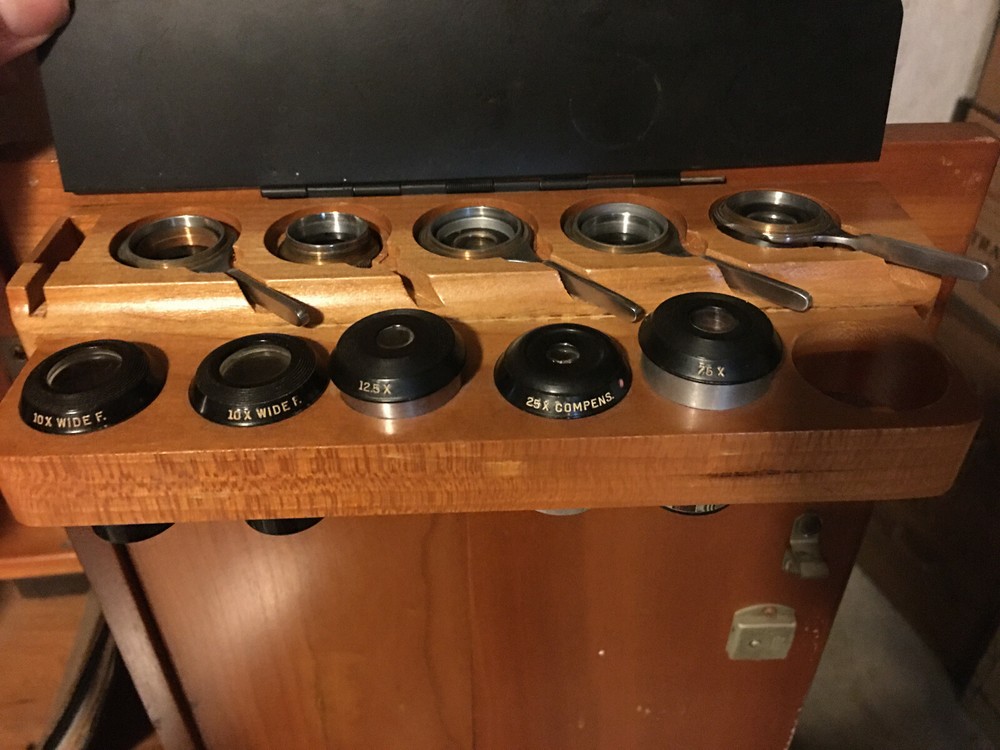 Vintage Bausch & Lomb Microscope w/ Wood Case