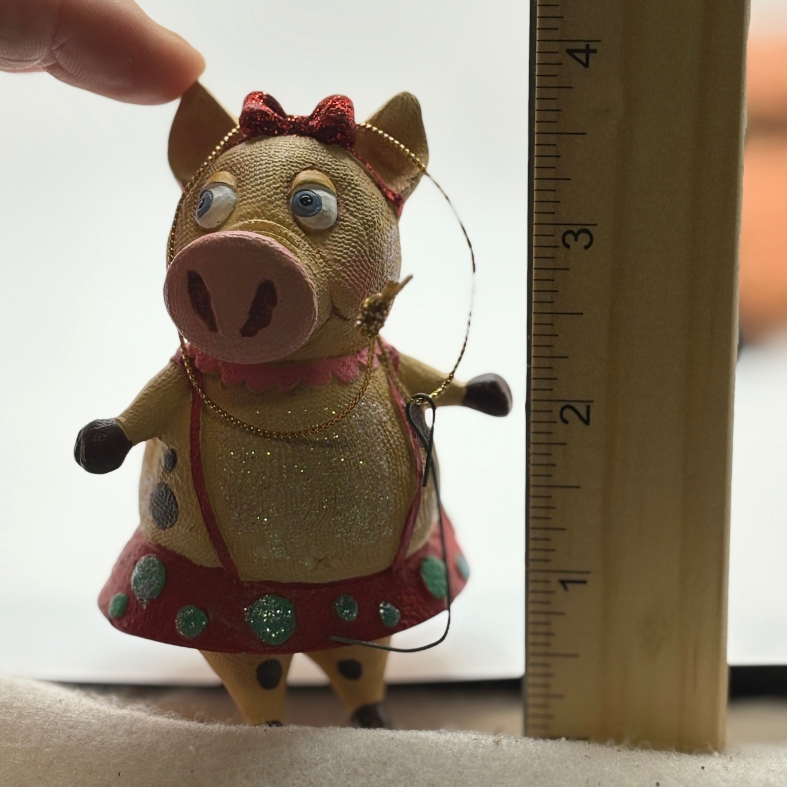 Charming Pig Ornaments Set of 2 Whimsical Holiday Decorations