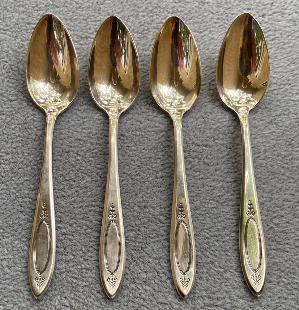 Set of FOUR Oneida Silver Silverplate Adam Teaspoons