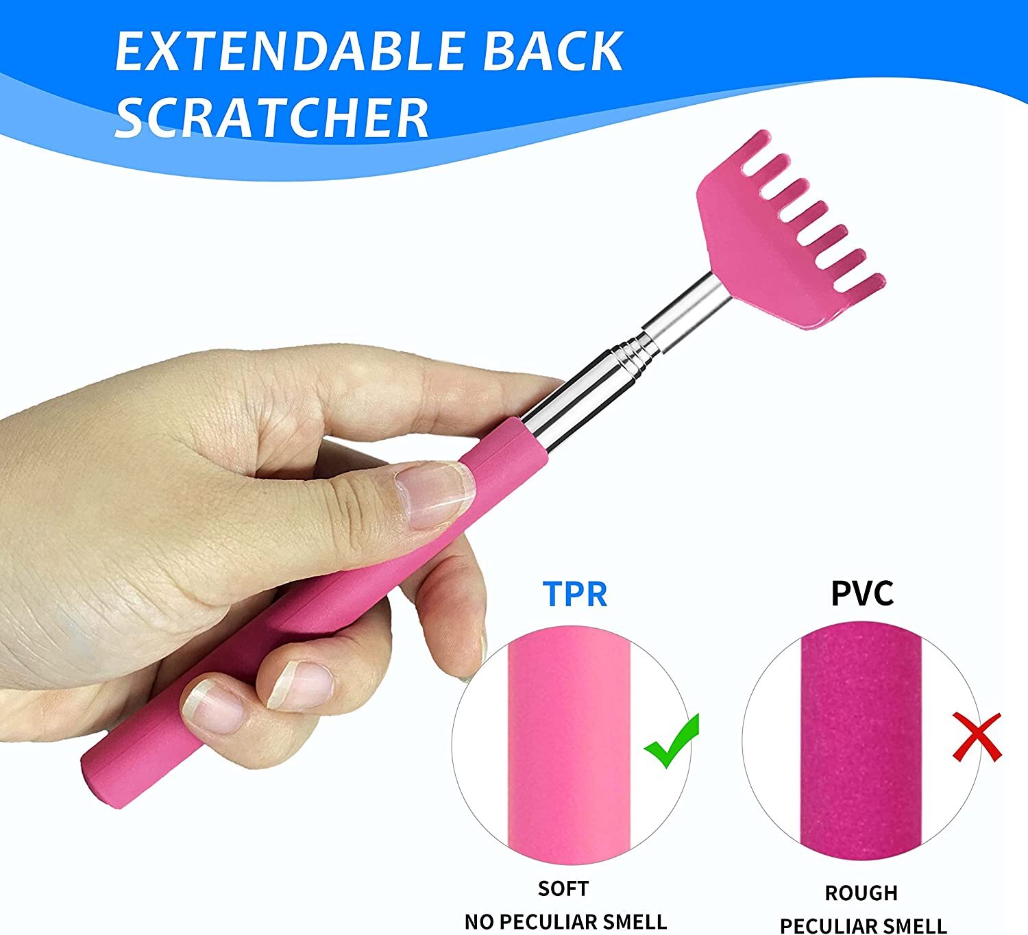 3 Pack Bear Claw Telescopic Metal Extendable Back Scratcher Back Massager Gift
