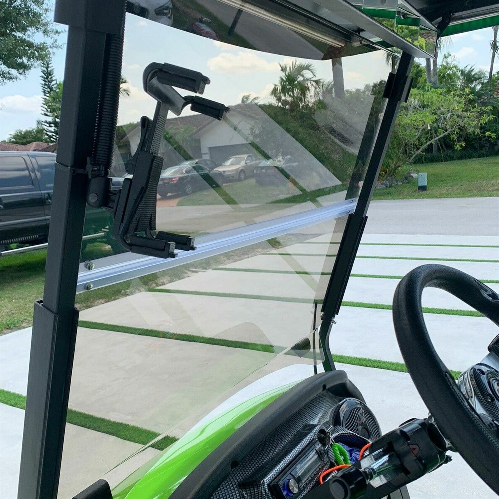 For Club Car Precedent 2004-Up Golf Cart Folding Tinted Windshield Windscreen