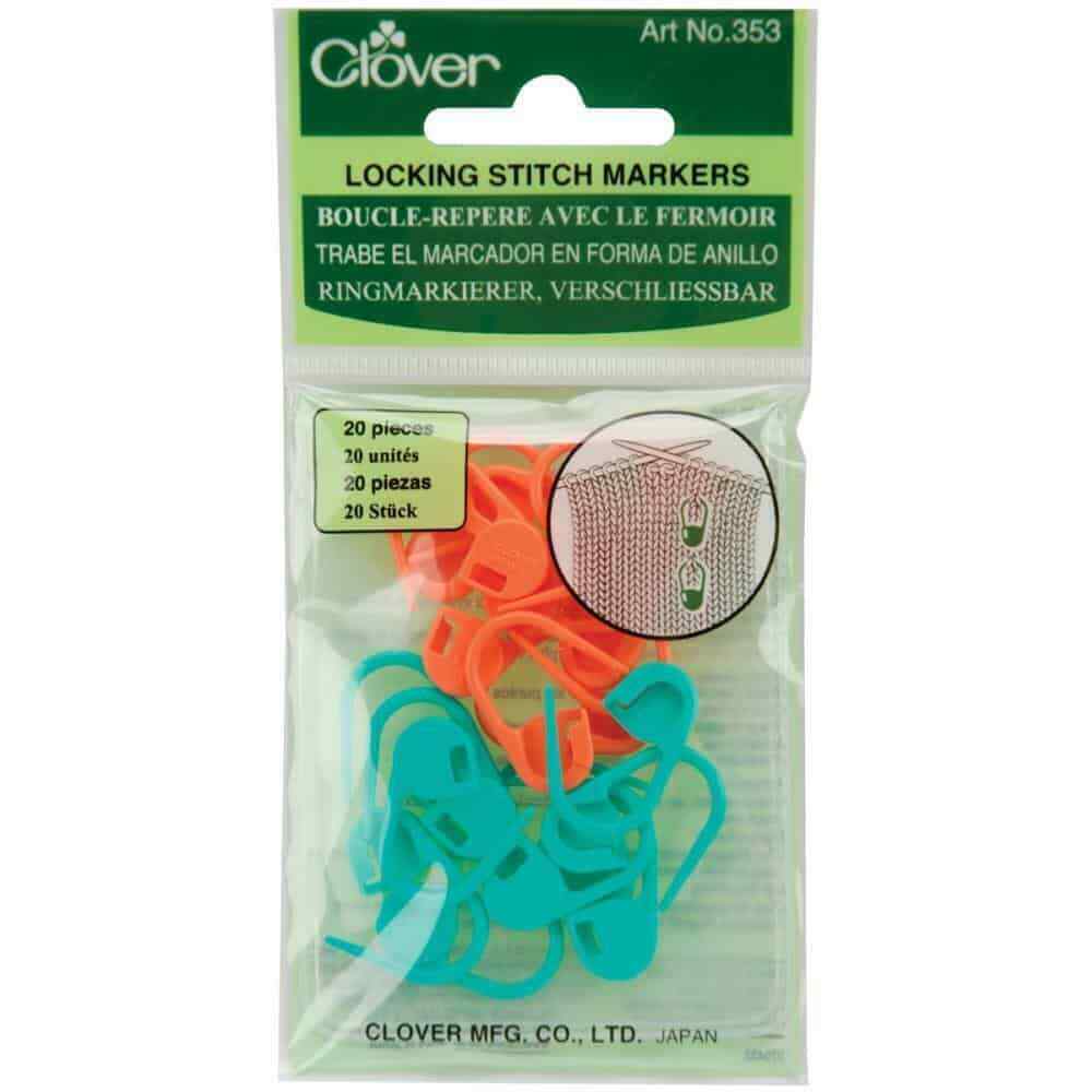 Clover Small Size Locking Stitch Markers, 20pcs