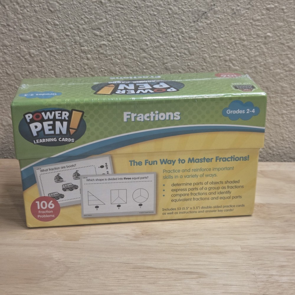 Power Pen Learning Cards: Math Fractions (Grades 2-4) NEW