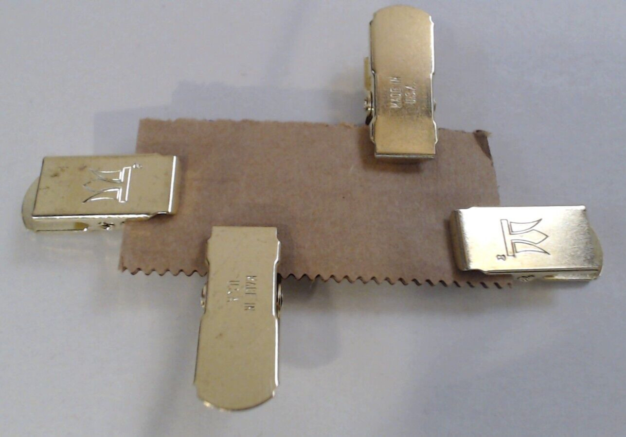 25 Small Metal Gold Tone Reseal Bag Clips Clamps Crafts Snacks Coffee USA Made