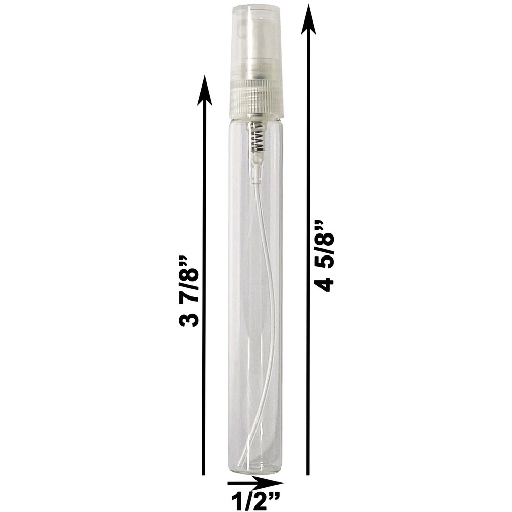 10ml 0.33oz Empty Perfume Tall Clear Glass Bottles Atomizer Spray Refillable