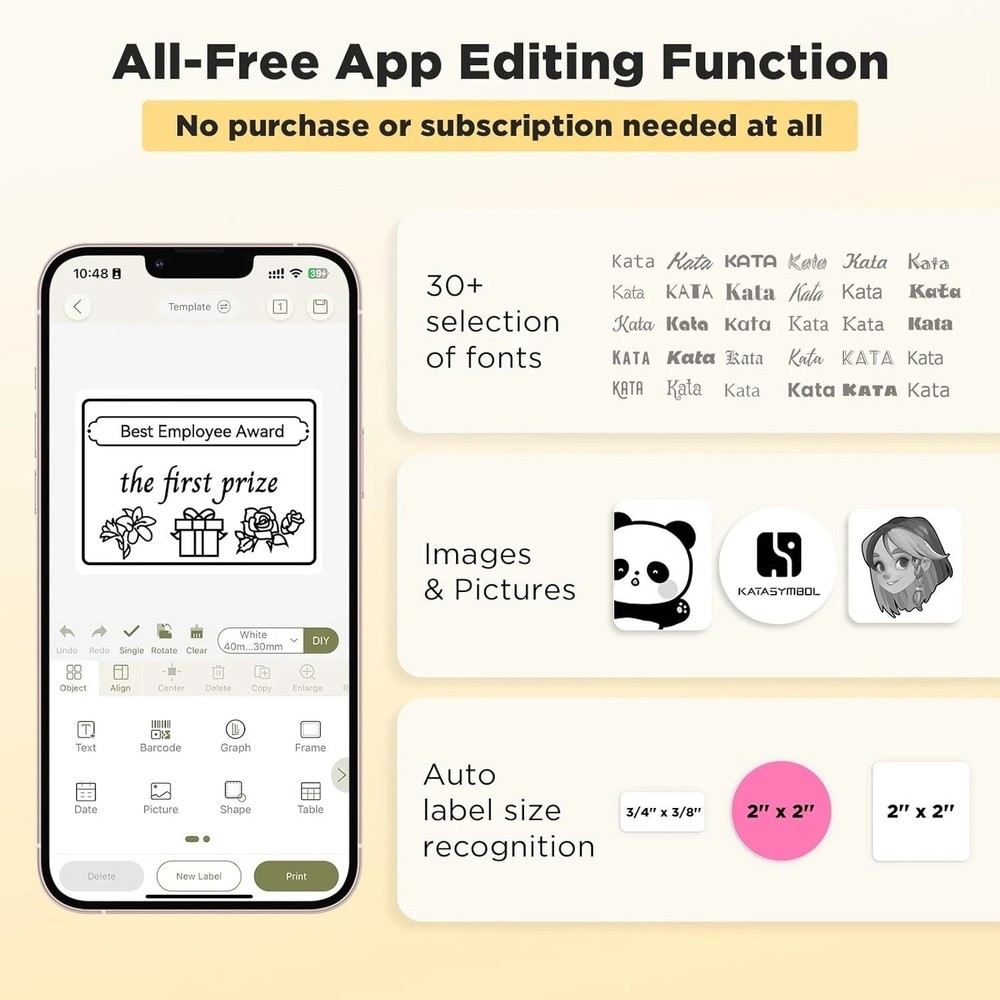 Smart Labeling Machine with App Control and Multiple Font Options for Easy Use