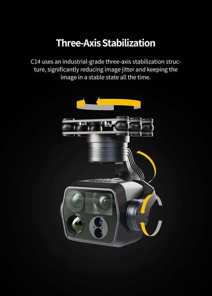 Skydroid C14 3-Axis Multi-Function 5MP Four-Light Camera Gimbal 2K HD Camera New