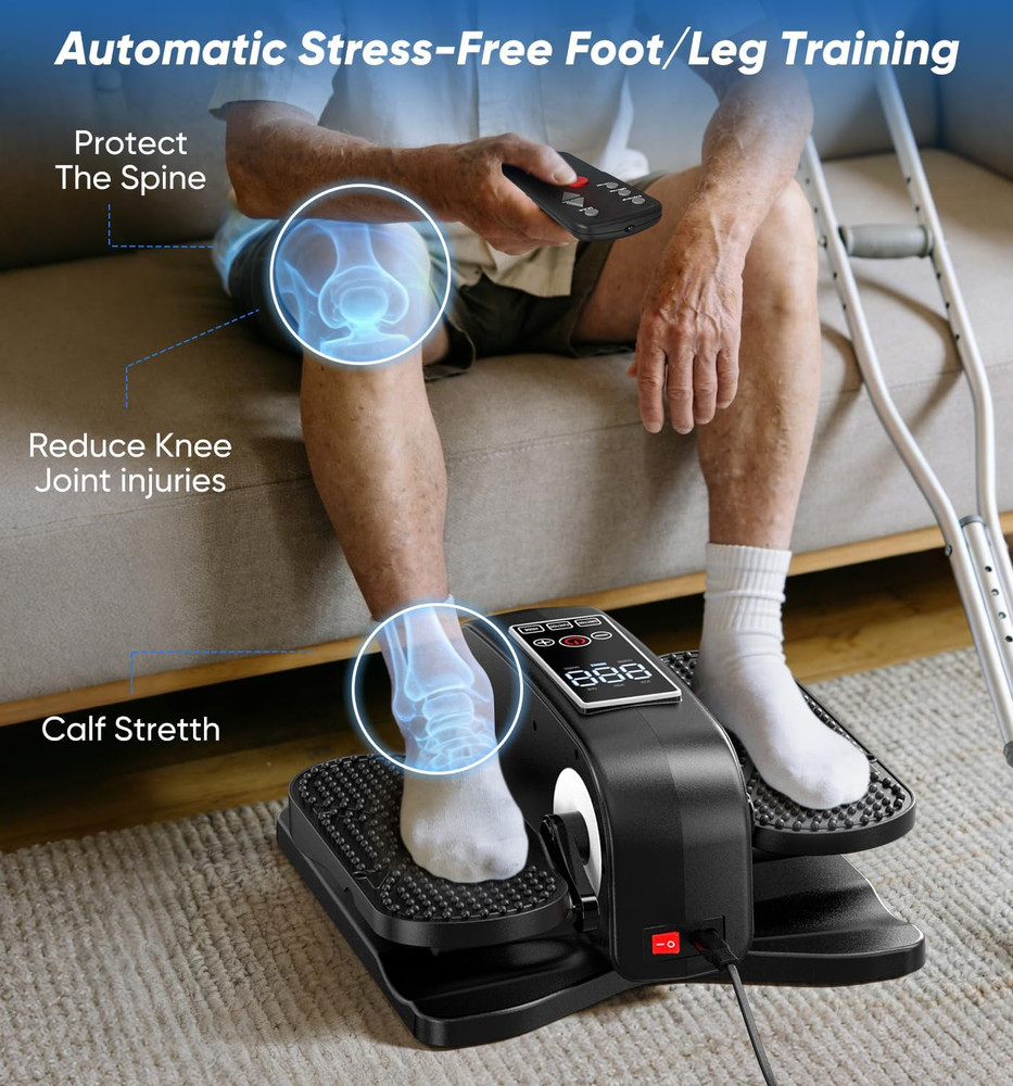 under Desk Elliptical Machine - Quiet Motorized Leg Exerciser with Smart Remote,