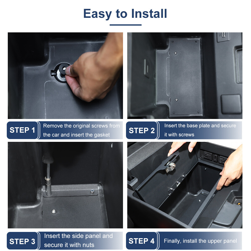 Console Armrest Vault Safe Box Lock Fit For Chevrolet Silverado GMC Sierra 2022+