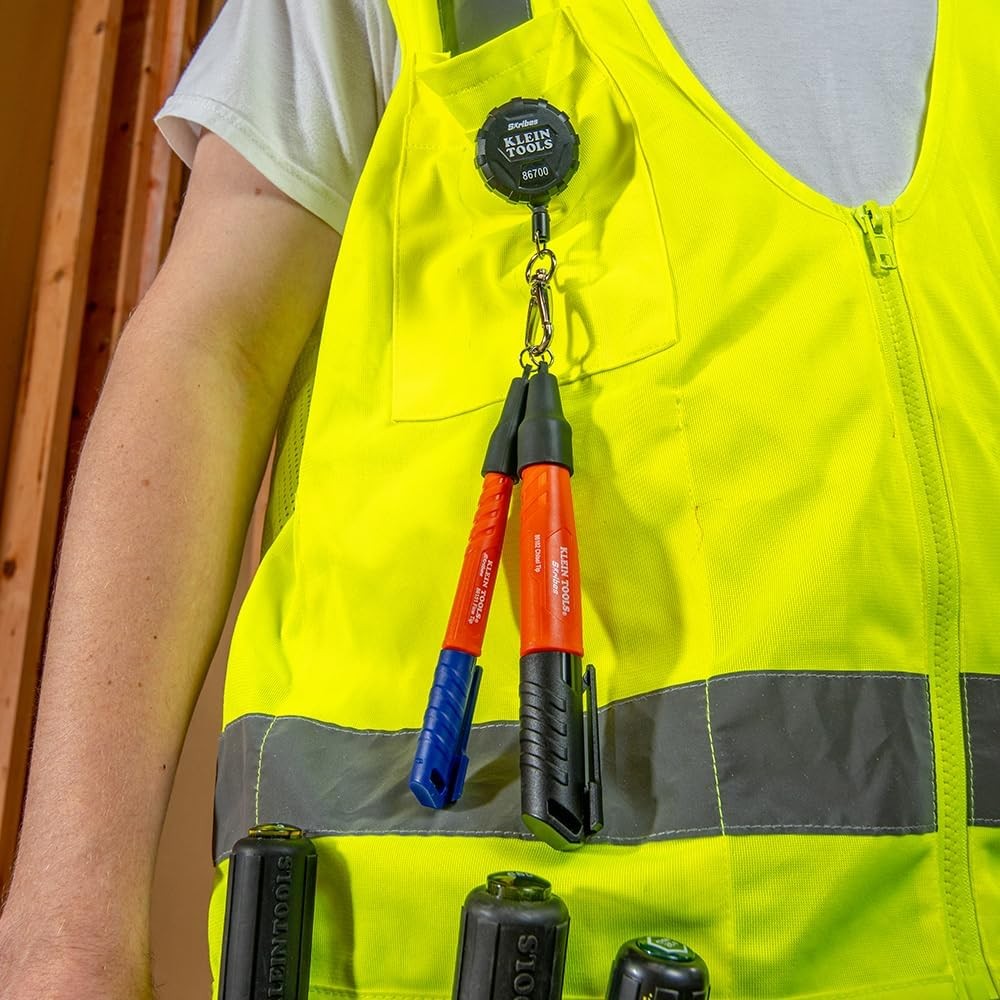 KLEIN TOOLS 861023 Skribes Permanent Markers, Chisel Tip, Professional-Grade Ink