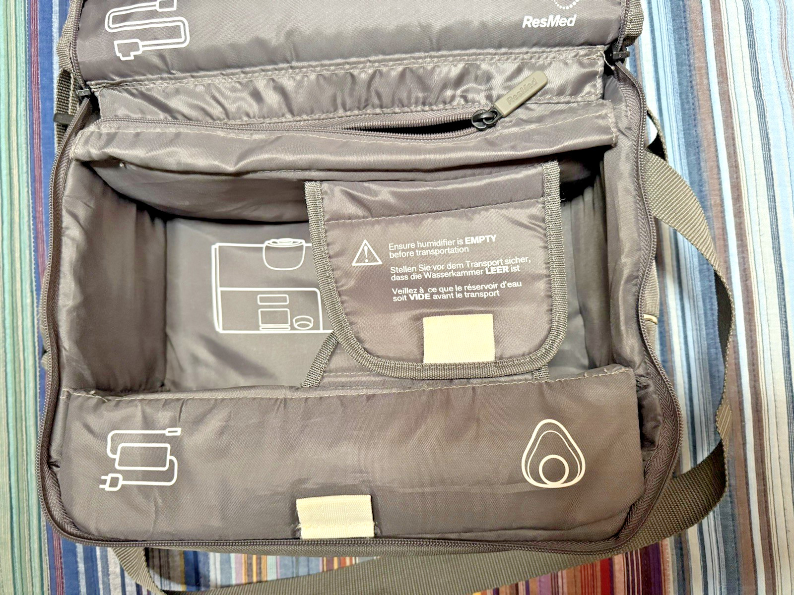 ResMed AirSense 10 CPAP Silver Travel Bag Shoulder Tote *Carry Case ONLY