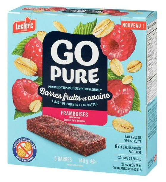 Go Pure Raspberry Fruit & Oat Bars, 5 Bars, 140g (3 Pack)