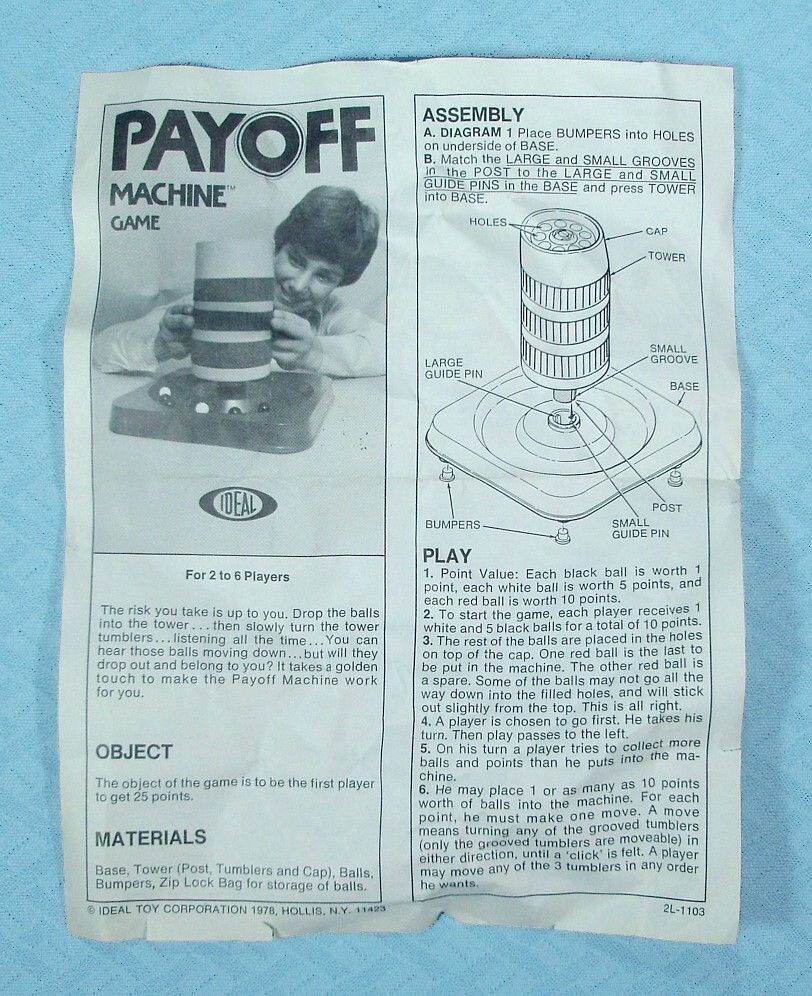 Payoff Machine Game, Ideal, 1978