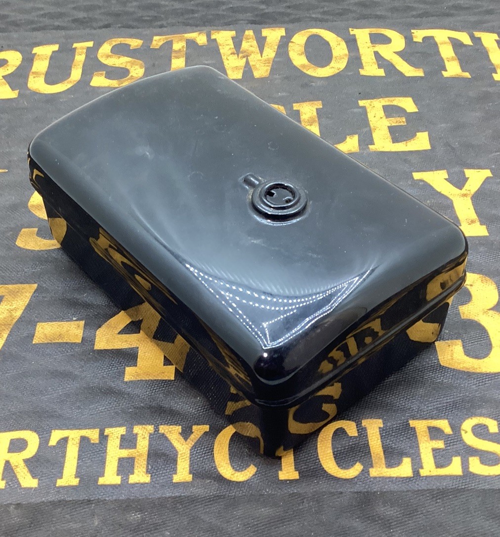 1935 – 1940 HARLEY WL WLD 45 ORIGINAL OEM EARLY TOOLBOX — BEAUTIFULLY RESTORED