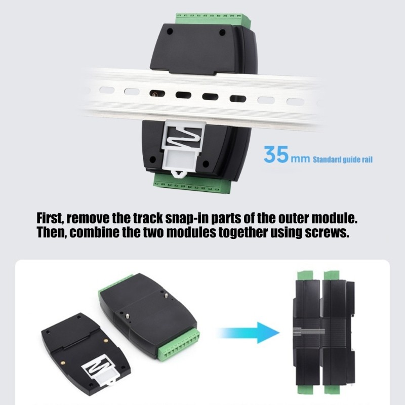 DIN Rail Mountable 8Port PWM Pulse Input Module With Modbus RTU Interfaces