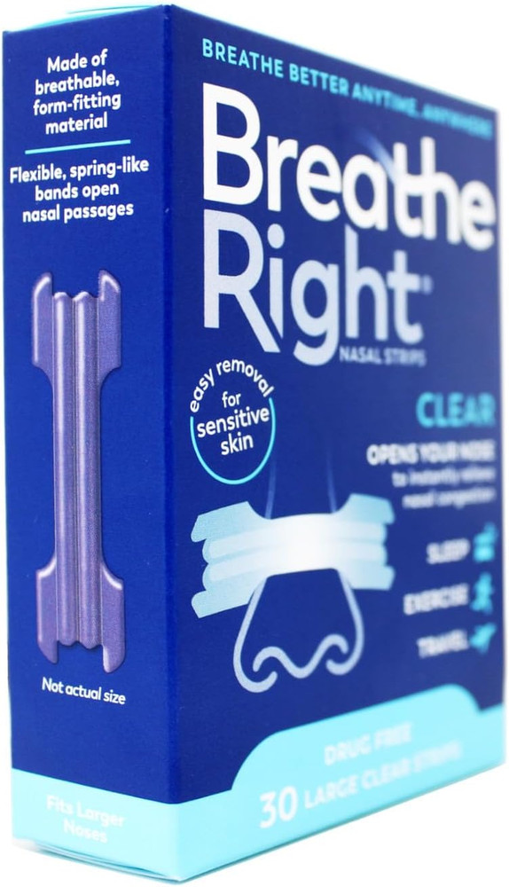 (120 Strips) Nasal Strips Clear Large for Sensitive Skin