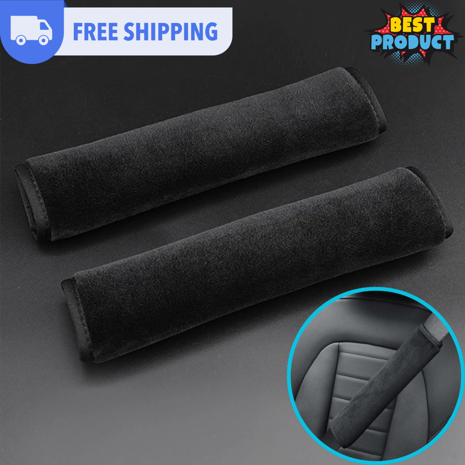 2P Comfortable Seat Belt Covers Auto Shoulder Soft Plush Pad Car Accessories NEW