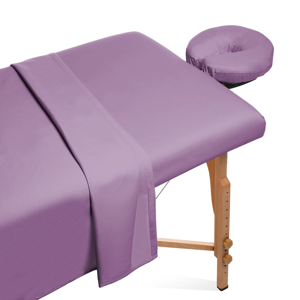 3pc Microfiber Massage Table Sheet Set - Salon Spa Covers, Lavender