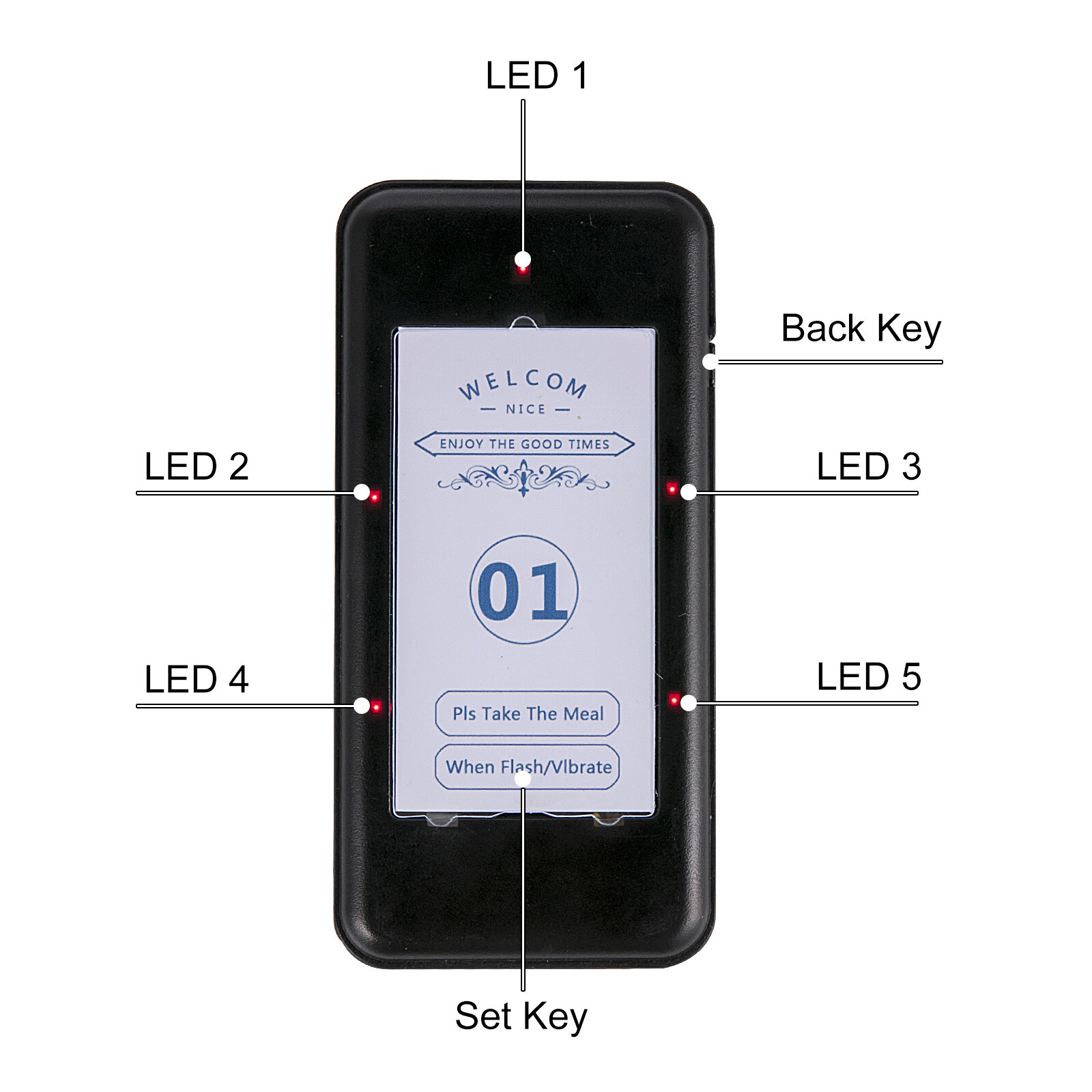 VEVOR Restaurant Coasters 20 Pagers Wireless Calling System TouchScreen Display