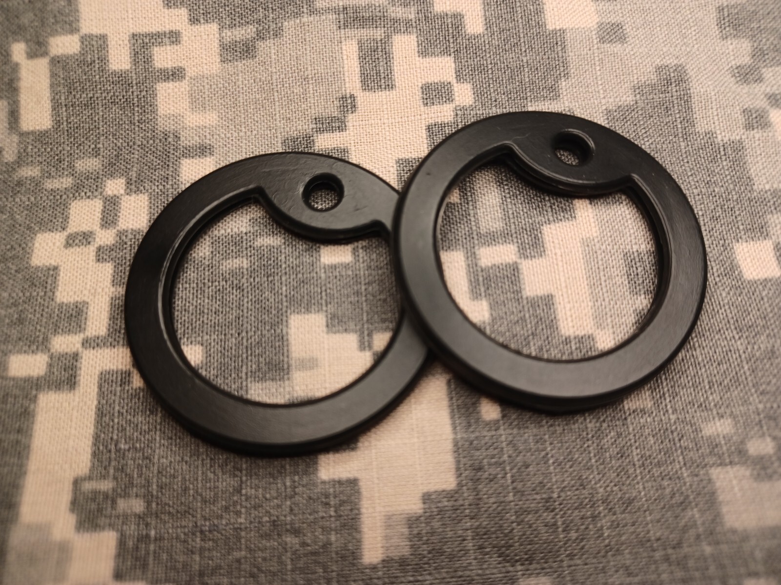 2 Black Replacement Military, Civilian & Law Enforcement Dog Tag Silencers