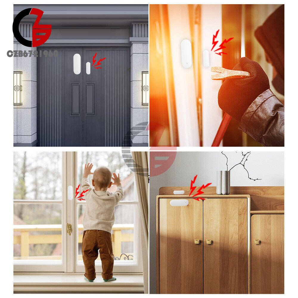 TUYA Wireless WIFI ZigBee Home Security Door Sensor App Control Notification 3V