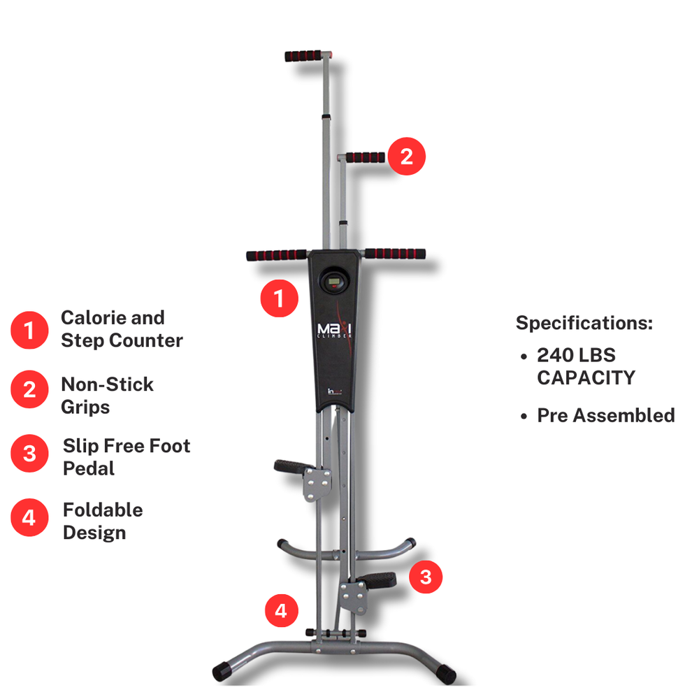 Maxi Climber: Vertical Climbing System with LED Tracking Display, Perfect Diet