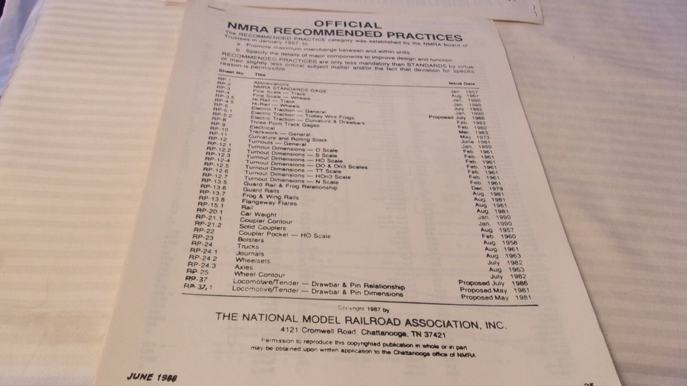 NMRA Standards Original Paperwork from 1988 & 1989 and Welcome Packet