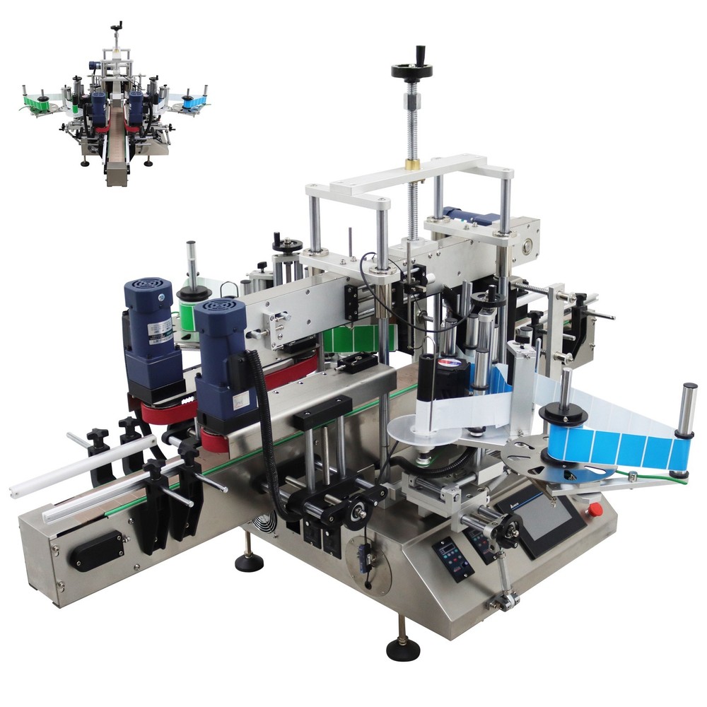 110V Double Sided Automatic Labeling Machine Sticker Labeler w/ Conveyor&Screen