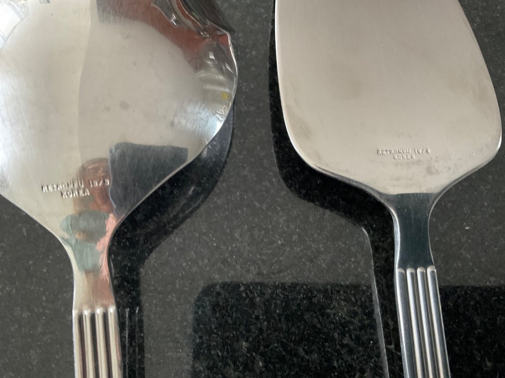 Retroneu Inge Stainless Flatware Korea 5 Piece Serving Hostess Set MCM