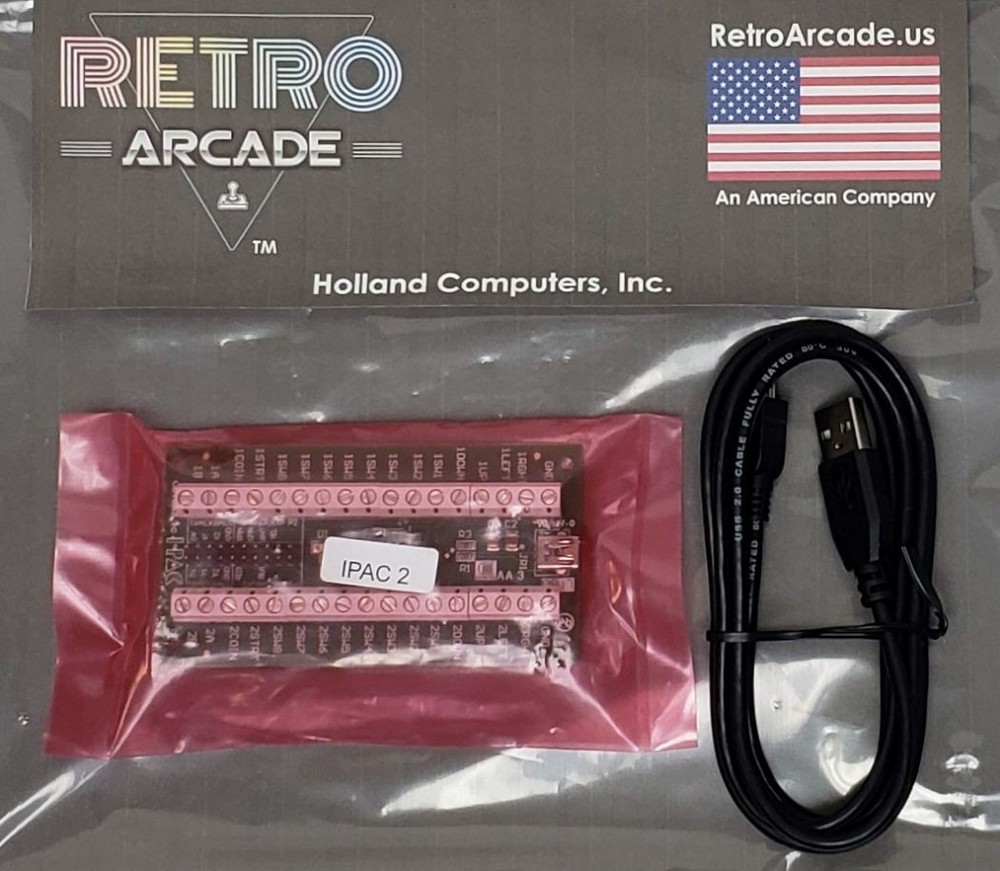 I-PAC2 Interface PCB with USB Cable - Connects Arcade Devices to a PC