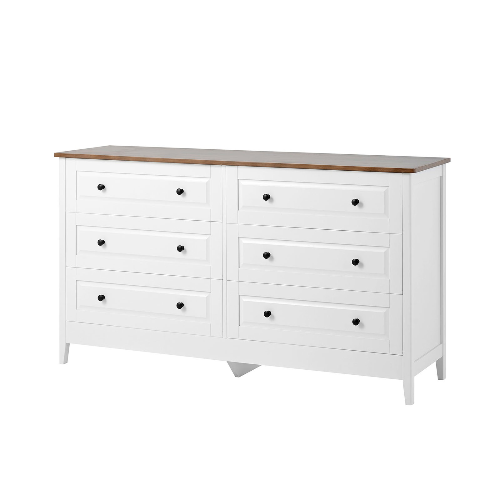 6 Storage Drawer Bedroom Wood Organizer Storage Furniture White