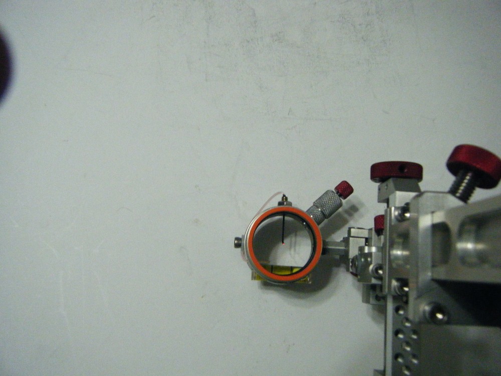 4" DAVIS TARGET SIGHT- Double knob mount -Silver/Red knobs-scope .010 red.