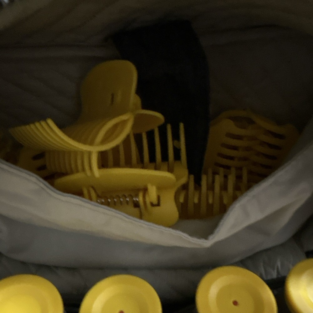 Drybar Hot Rollers Set with Yellow Clips, Gray Plastic, Carry Case