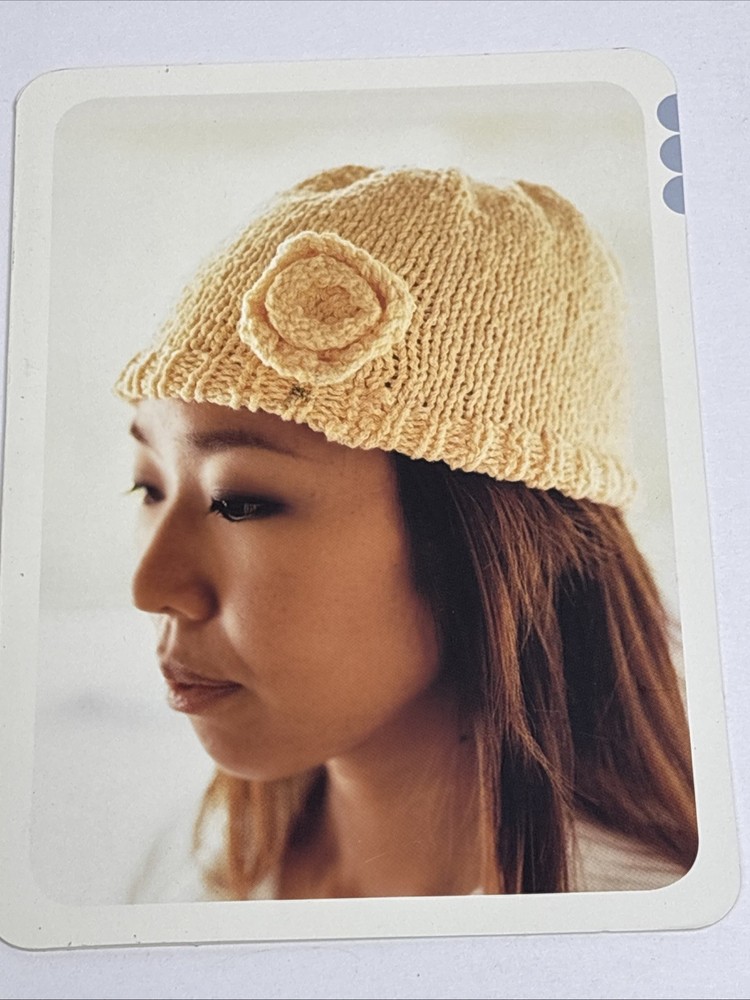 Flower Hat Knitting Pattern Card