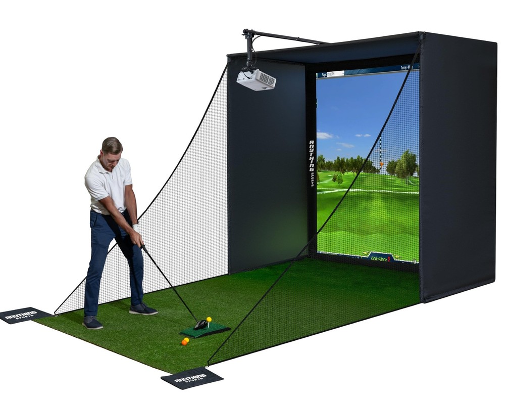 Complete Golf Simulator Enclosure Package – 4K-Ready Impact Screen with Black...
