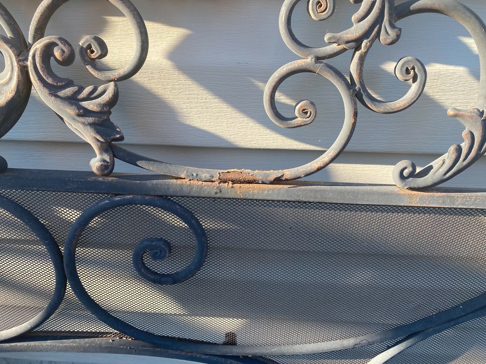 Antique Wrought Iron Fireplace Screen